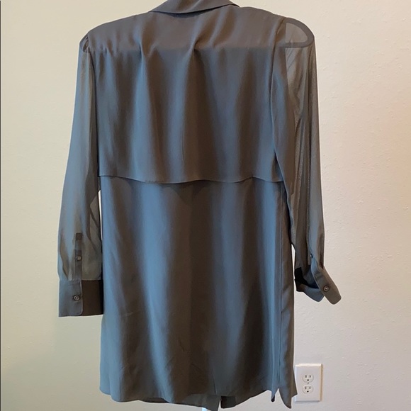 Club Monaco button down dress in green. - Picture 2 of 2